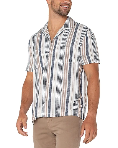 Liverpool Los Angeles Short Sleeve Button Up Camp Shirt