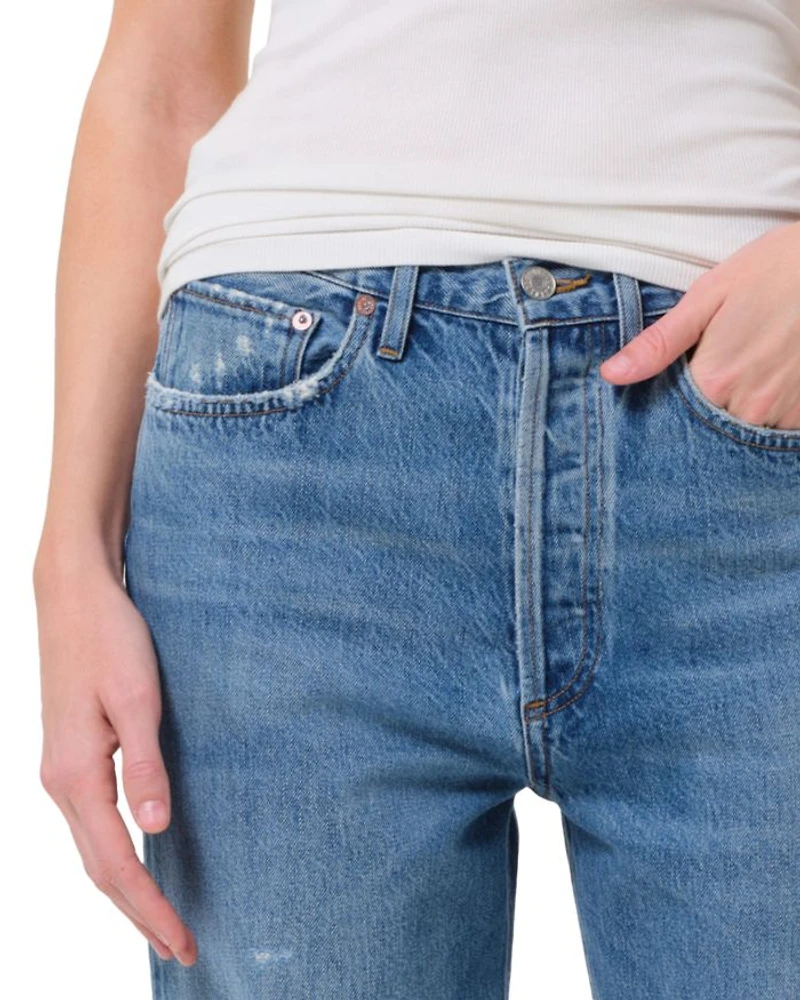 90's Crop Mid Rise Straight Jeans Shrine