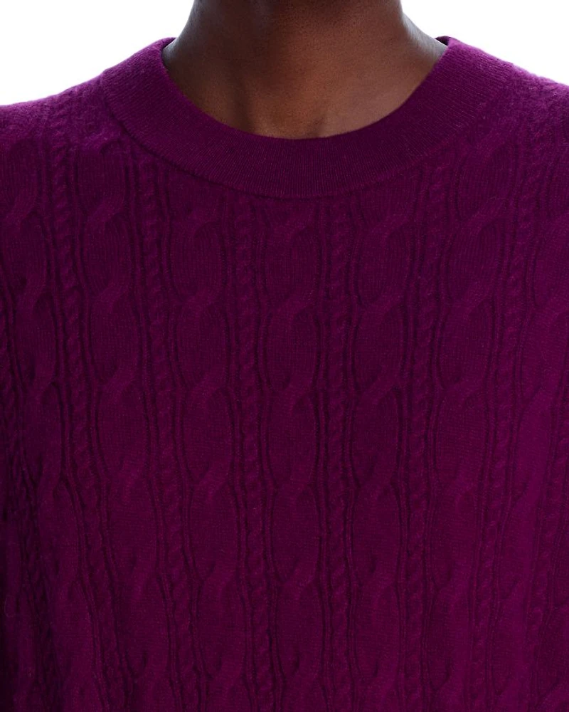 Cashmere Cable Collegiate Crewneck Sweater