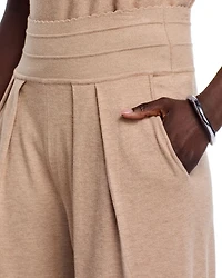 Short Sleeve Sweater Top & Pleated Waist Pants