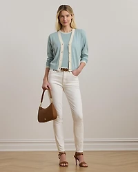 Two Tone Cotton Blend Cardigan