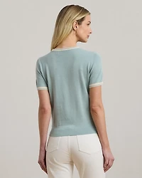 Two Tone Short Sleeve Sweater