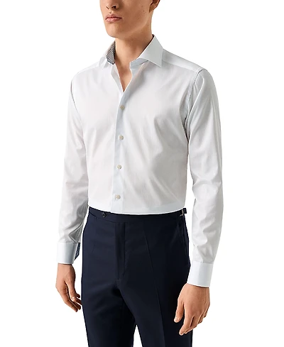 Eton Contemporary Fit Solid Shirt with Medallion Detail