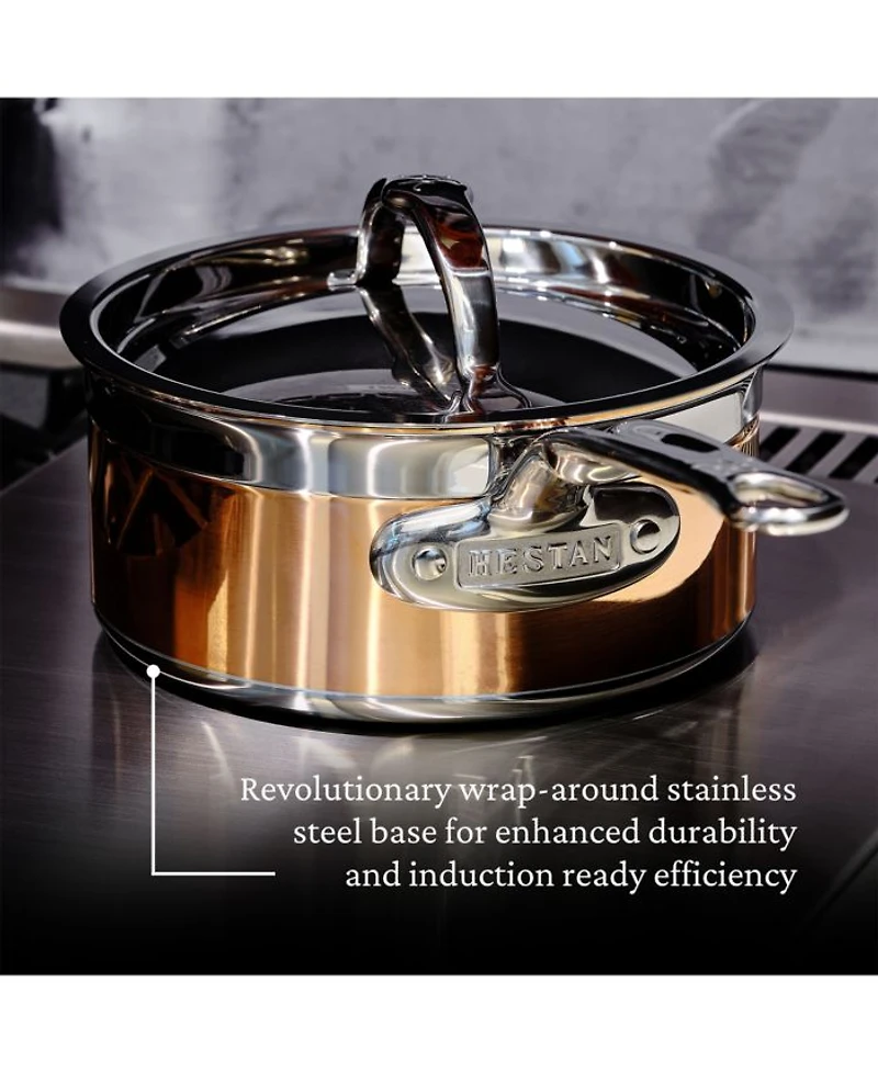 CopperBond® 1.5qt Induction Copper Saucepan with Lid