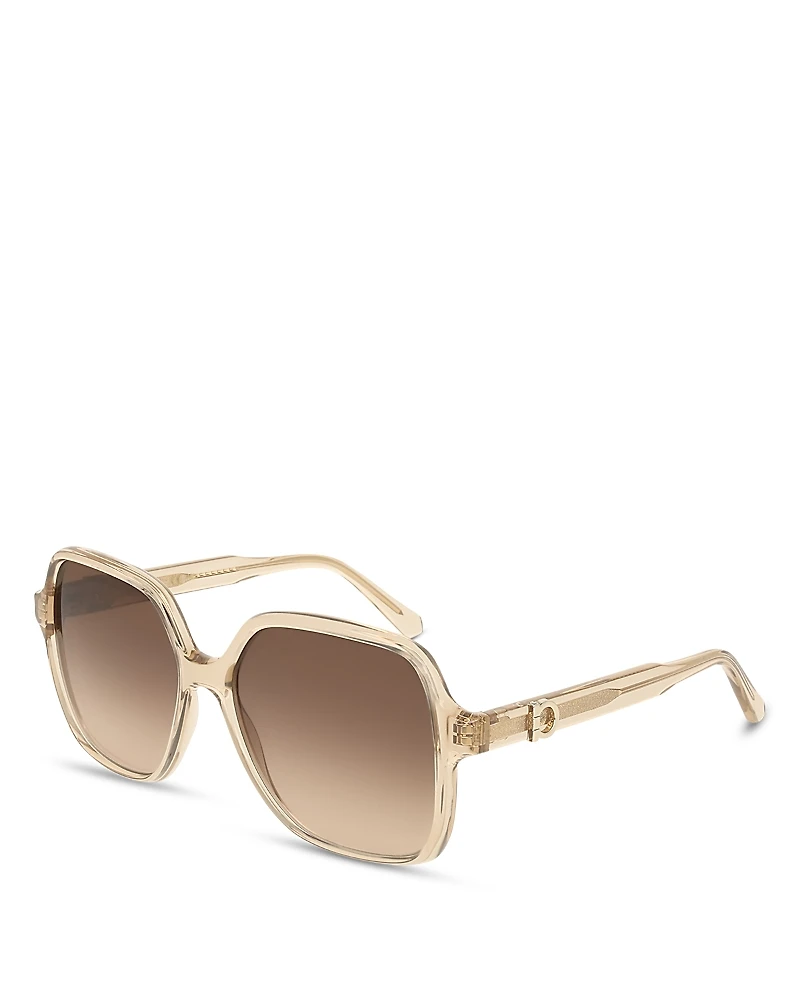Ferragamo Gancini Square Sunglasses, 57mm