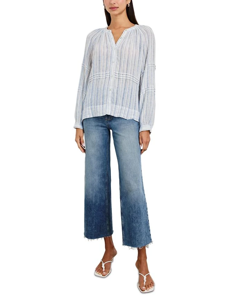 Frances Relaxed Fit Linen Peasant Top