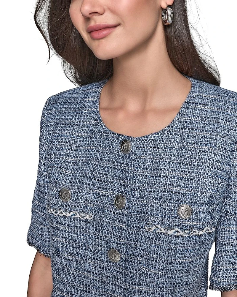 Short Sleeve Tweed Jacket