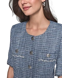 Short Sleeve Tweed Jacket
