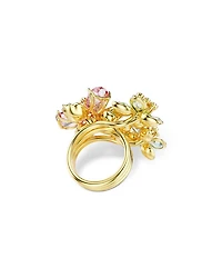 Idyllia Multicolor Crystal Flower Triple Row Ring