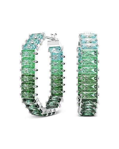 Matrix Crystal Oval Hoop Earrings