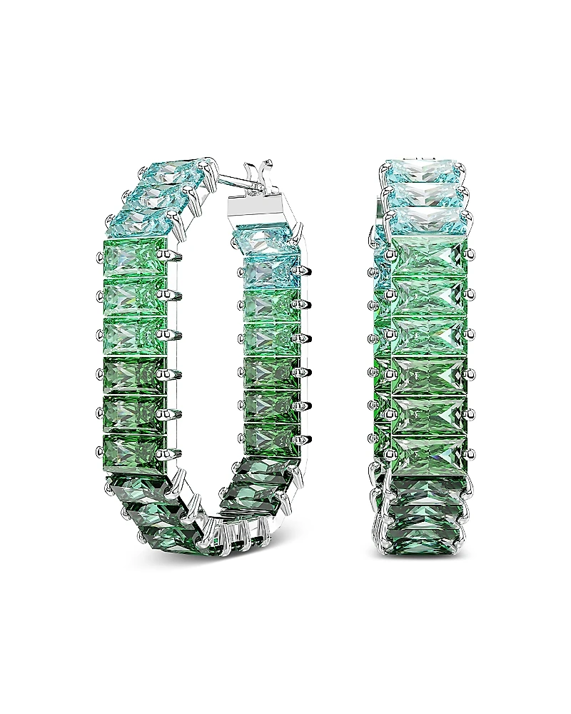 Swarovski Matrix Crystal Oval Hoop Earrings