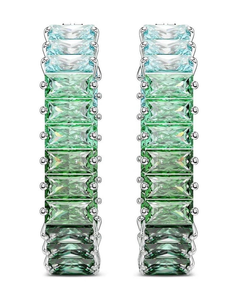 Matrix Crystal Oval Hoop Earrings