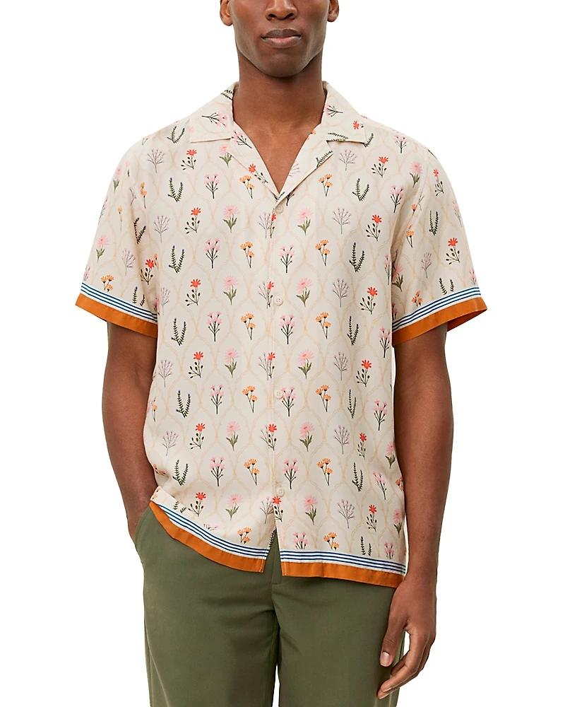 Les Deux Lukas Floral Print Camp Shirt