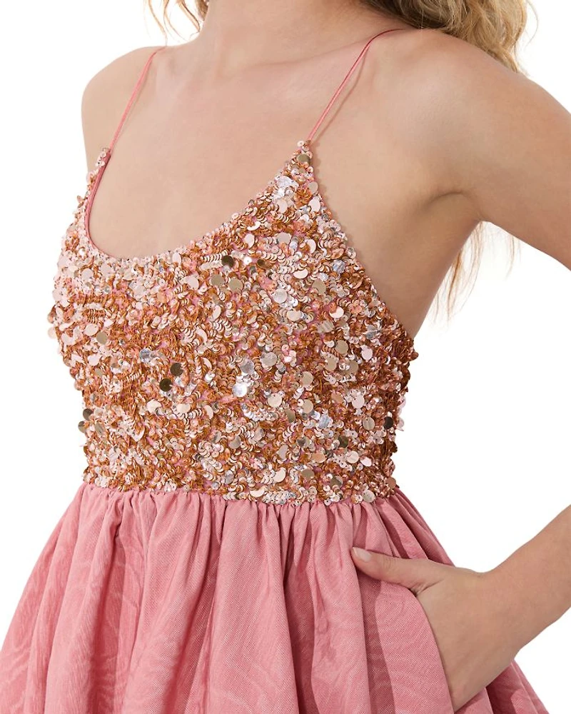 Nessa Sequined Empire Dress