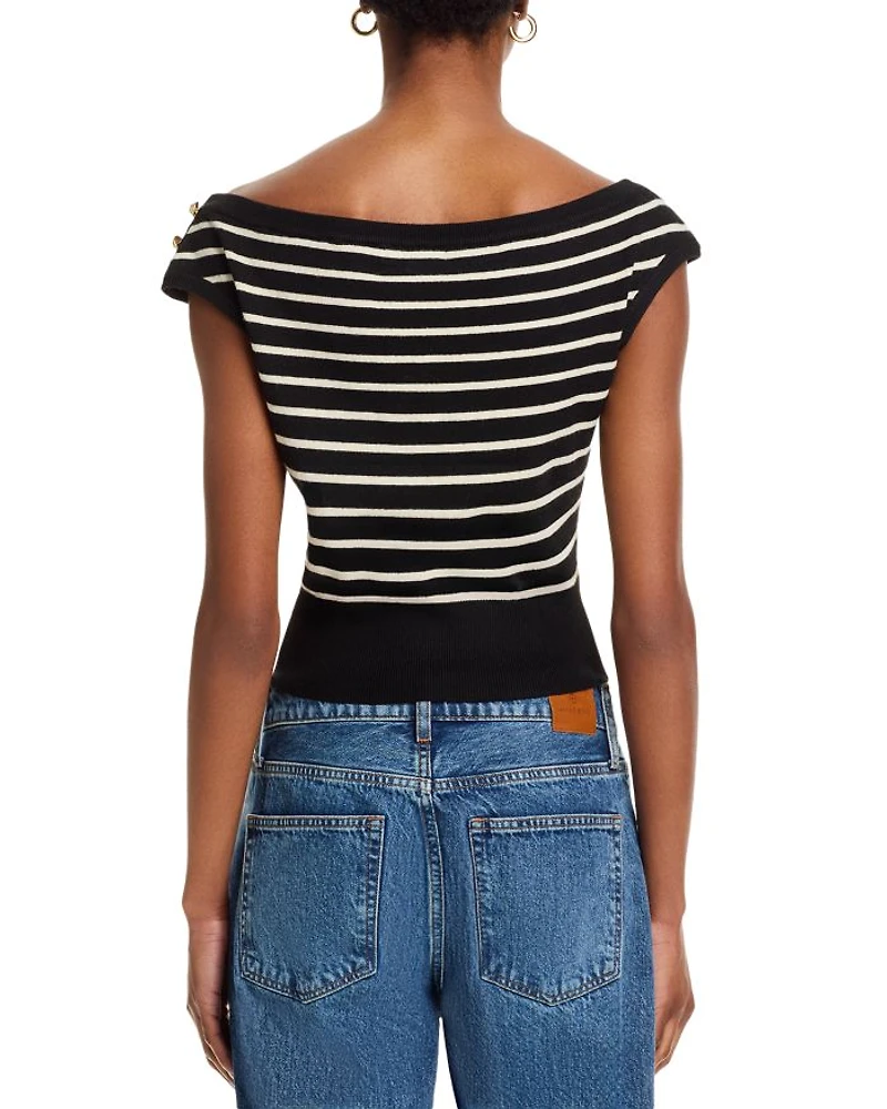 Sarita Boat Neck Stripe Sweater