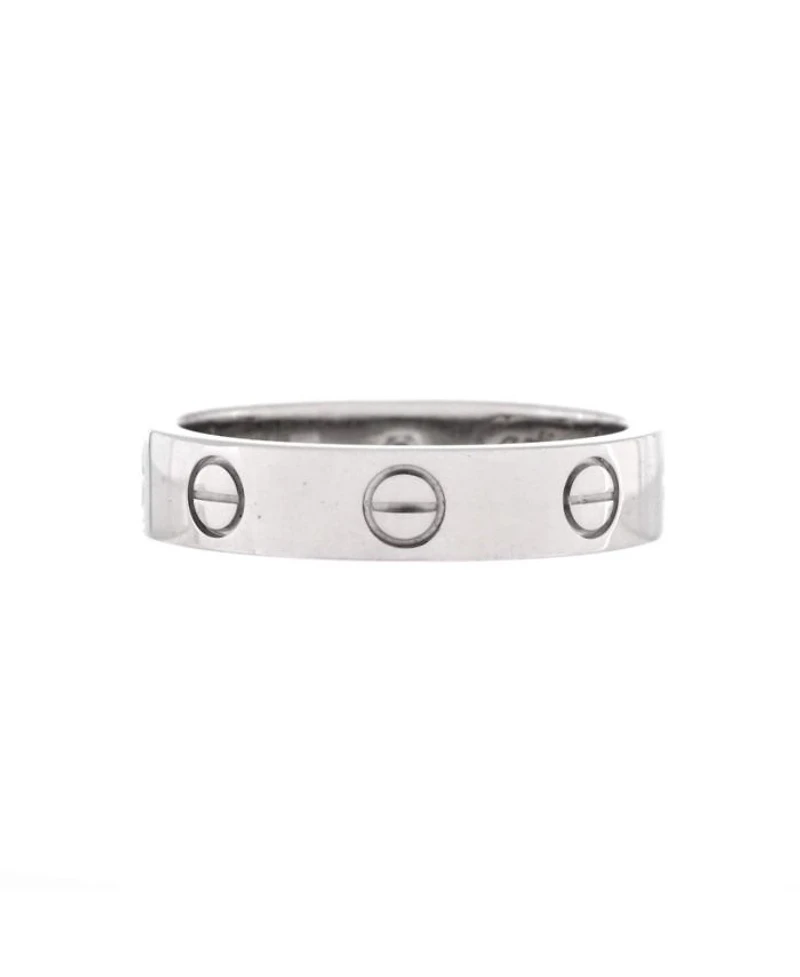 Love Wedding Band 1 Diamond Ring 18K White Gold with Diamond