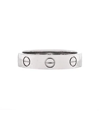 Love Wedding Band 1 Diamond Ring 18K White Gold with Diamond