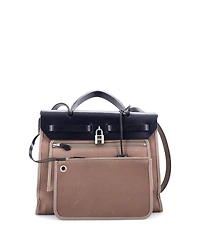 Pre-Owned HERMES Pre-Owned Hermes 31 Herbag Zip Leather and Toile