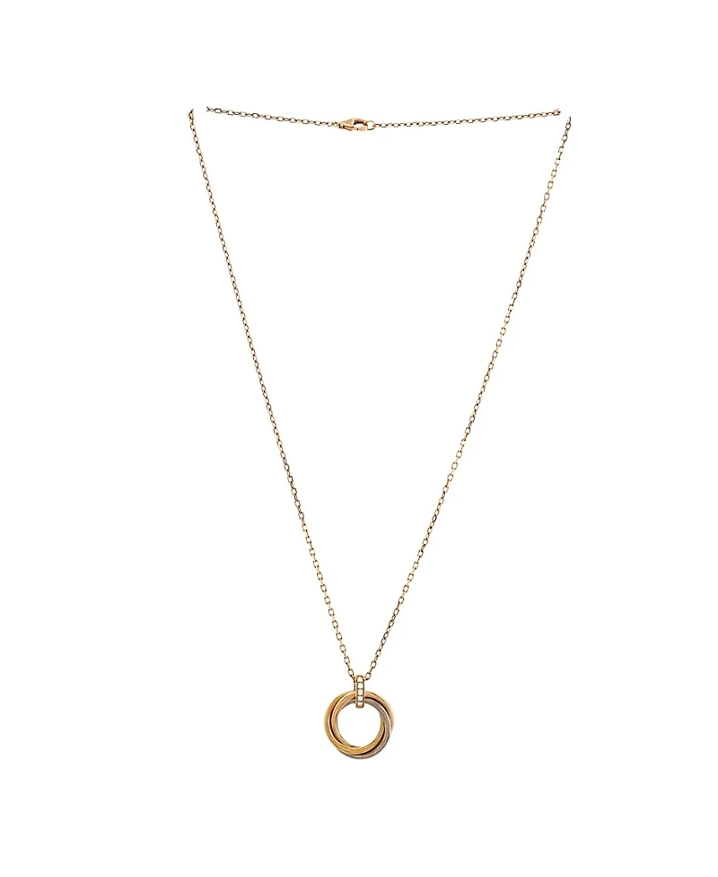 Pre-Owned Cartier Trinity Pendant Necklace 18K Tricolor Gold and Diamonds