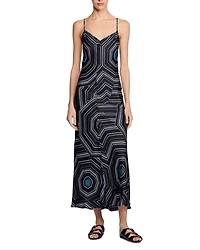 Patterned Silk Maxi Dress