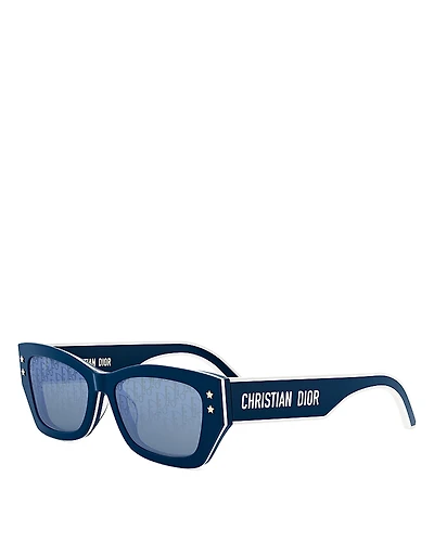 Dior DiorPacific S2U Blue Geometric Sunglasses, 53mm