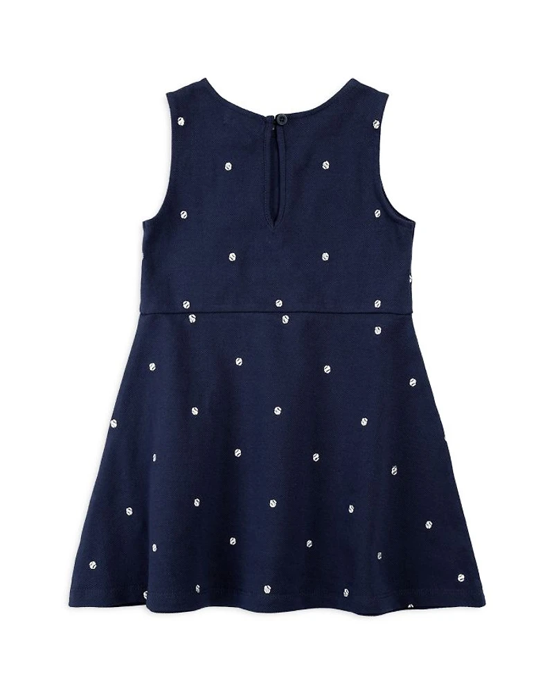 Girls' Embroidered Tennis Balls Piqué Dress - Little Kid