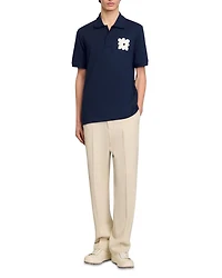 Polo Shirt With Flower Patch