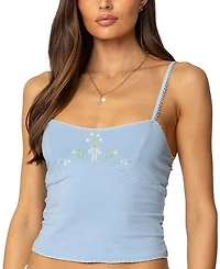 Edikted Prairie Embroidered Tank Top