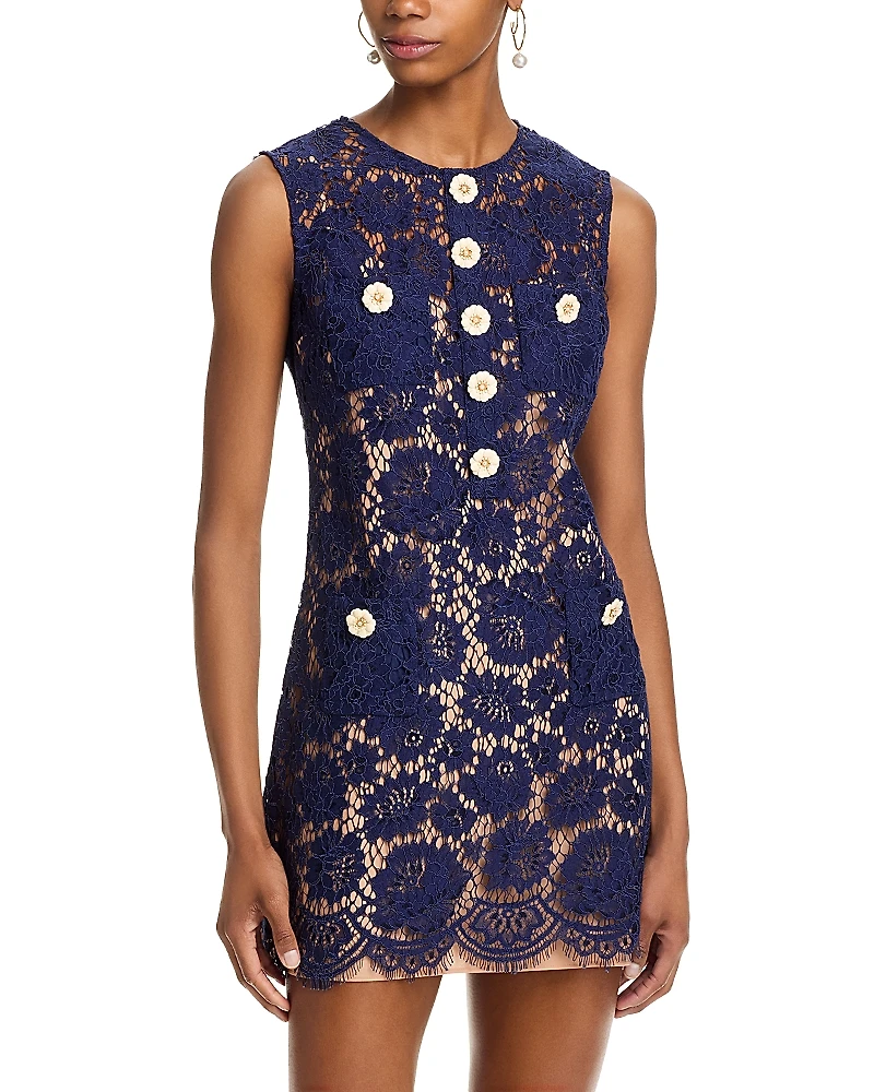 Self-Portrait Fine Lace Mini Dress - Exclusive
