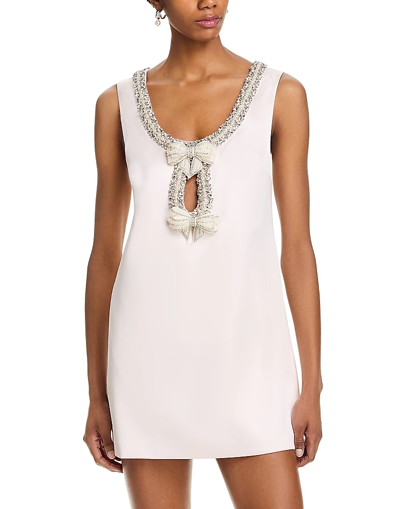 Self-Portrait Satin Bow Mini Dress - Exclusive