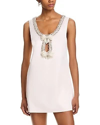 Self-Portrait Satin Bow Mini Dress - Exclusive