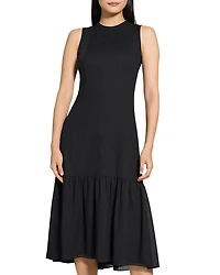 Tie Neck Tiered Midi Dress