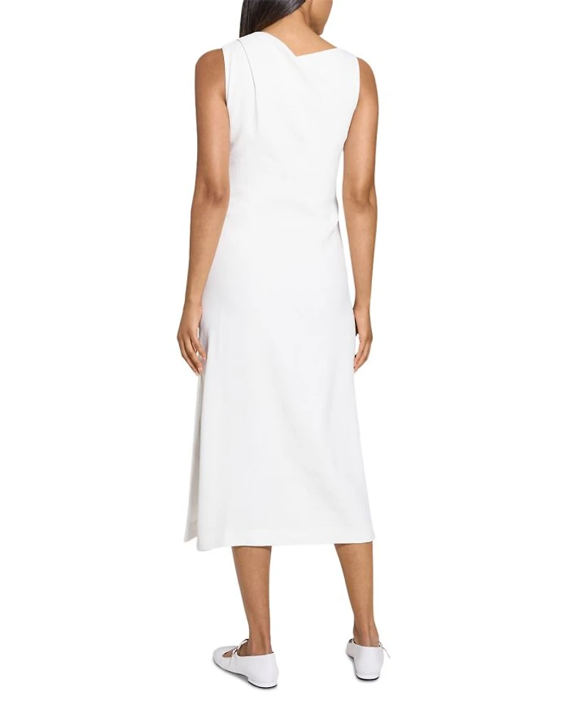 Shoulder Draped Midi Dress