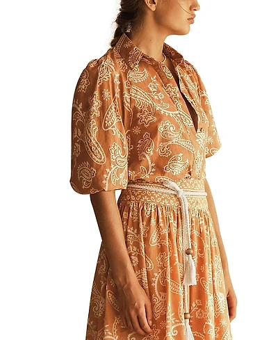 Aur OceA Buta Billow Sleeve Blouse