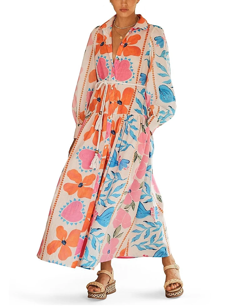 Aur OceA Botanico Belted Drop Waist Dress