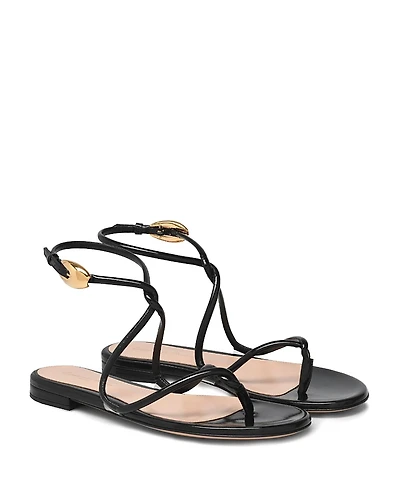 Gianvito Rossi Women's Black Mamba Flat Sandal