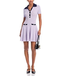 Lilac Pointelle Knit Mini Dress