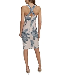 Floral Square Neck Sheath Dress