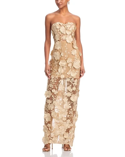 Long 3D Floral Gown - Exclusive