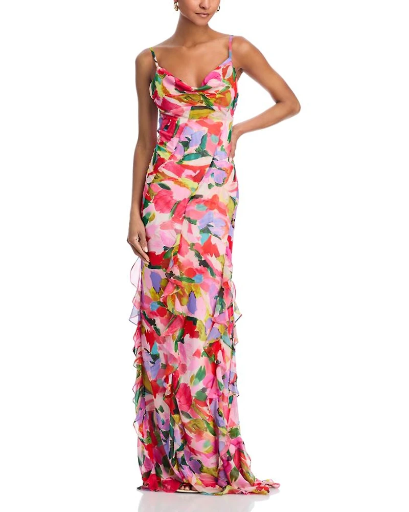 Abstract Print Gown - Exclusive