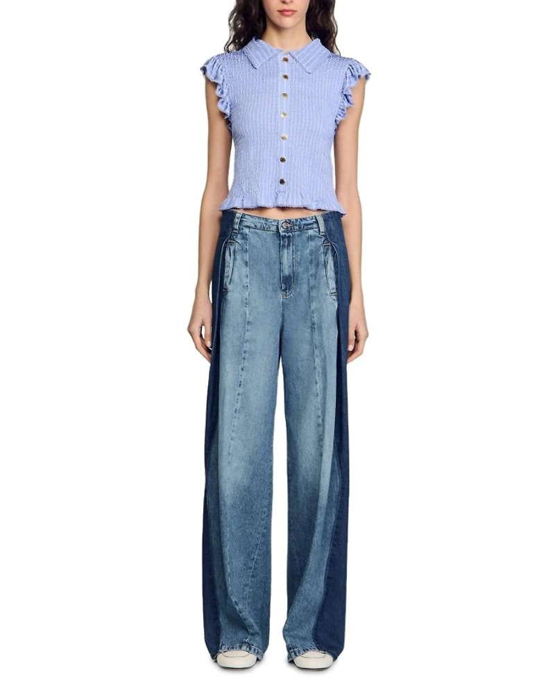 Satin Smocked Top