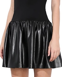 Ella Combo Faux Leather Sleeveless Dress