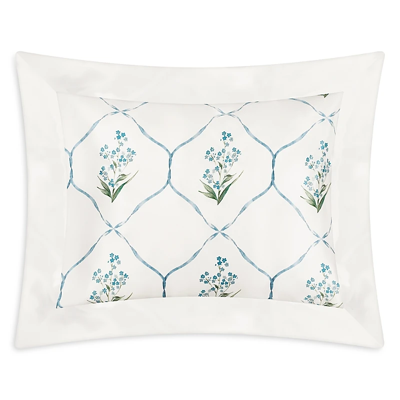 Gingerlily Forget Me Not Silk Oxford Standard Pillowcase