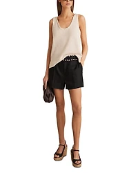 Fawn Waistband Linen Shorts