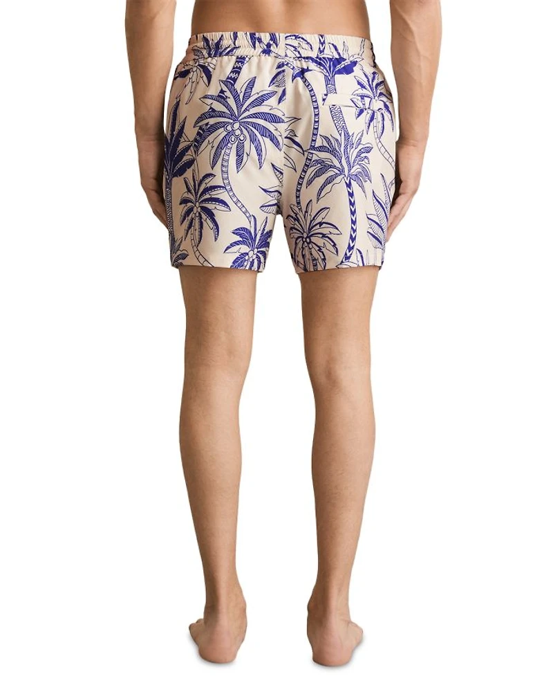 Abstract Leaf Print Swim Shorts