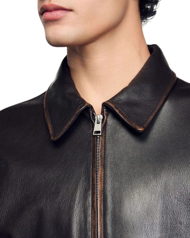 Distressed Leather Jacket