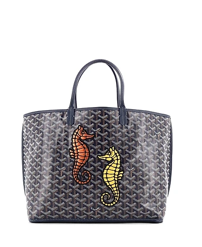 Pre-Owned Goyard Pm Anjou Reversible Tote Embroidered Coated Canvas