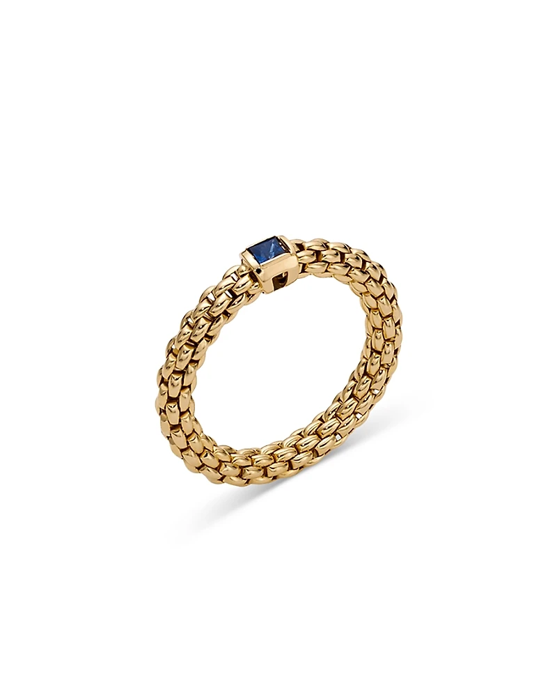 Fope 18K Yellow Gold Souls Blue Sapphire Flex'it Ring
