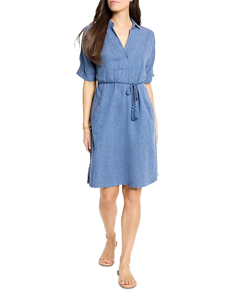 Nic+Zoe Rumba Linen Blend Belted Dress