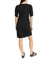 Ruched Elbow Sleeve Dress